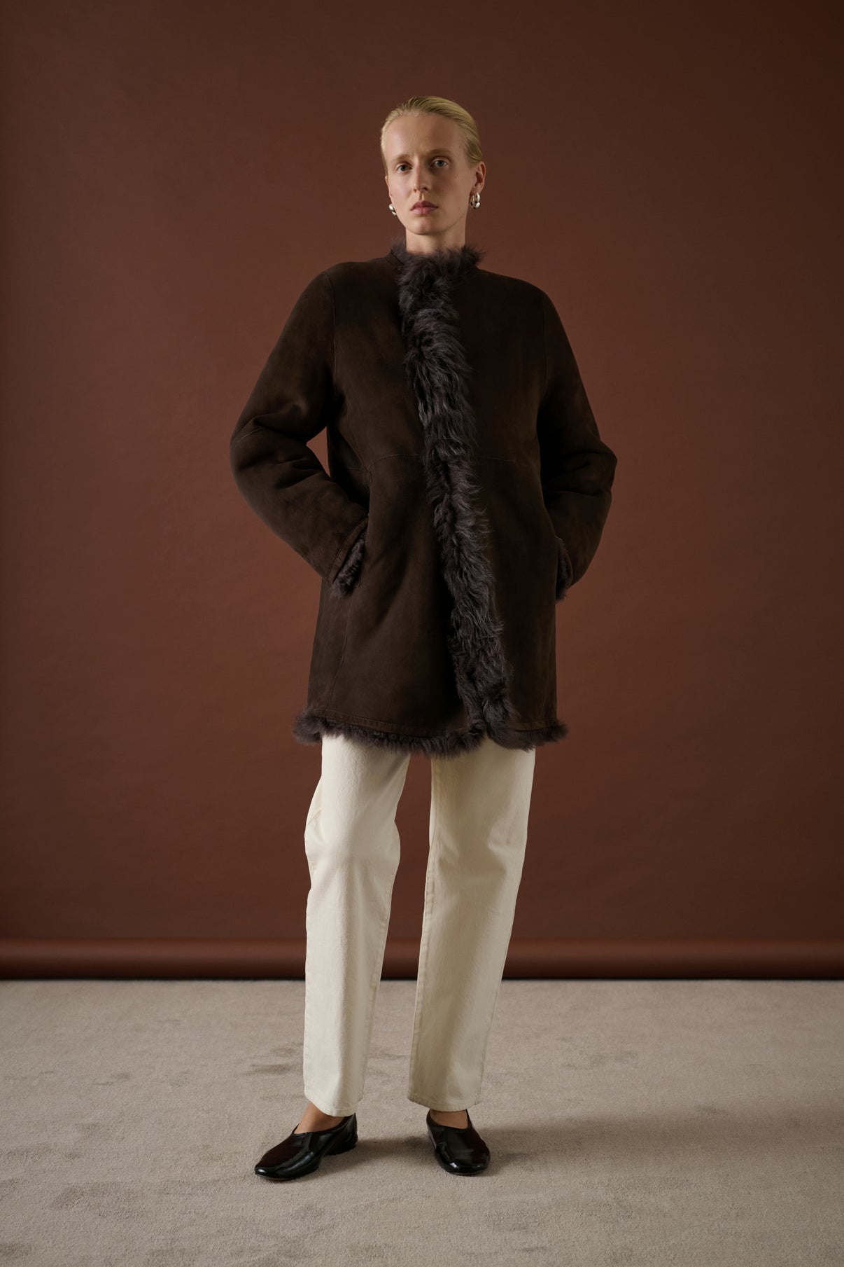 Manteau Sven - Marron Foncé - Cuir - Femme vue 4